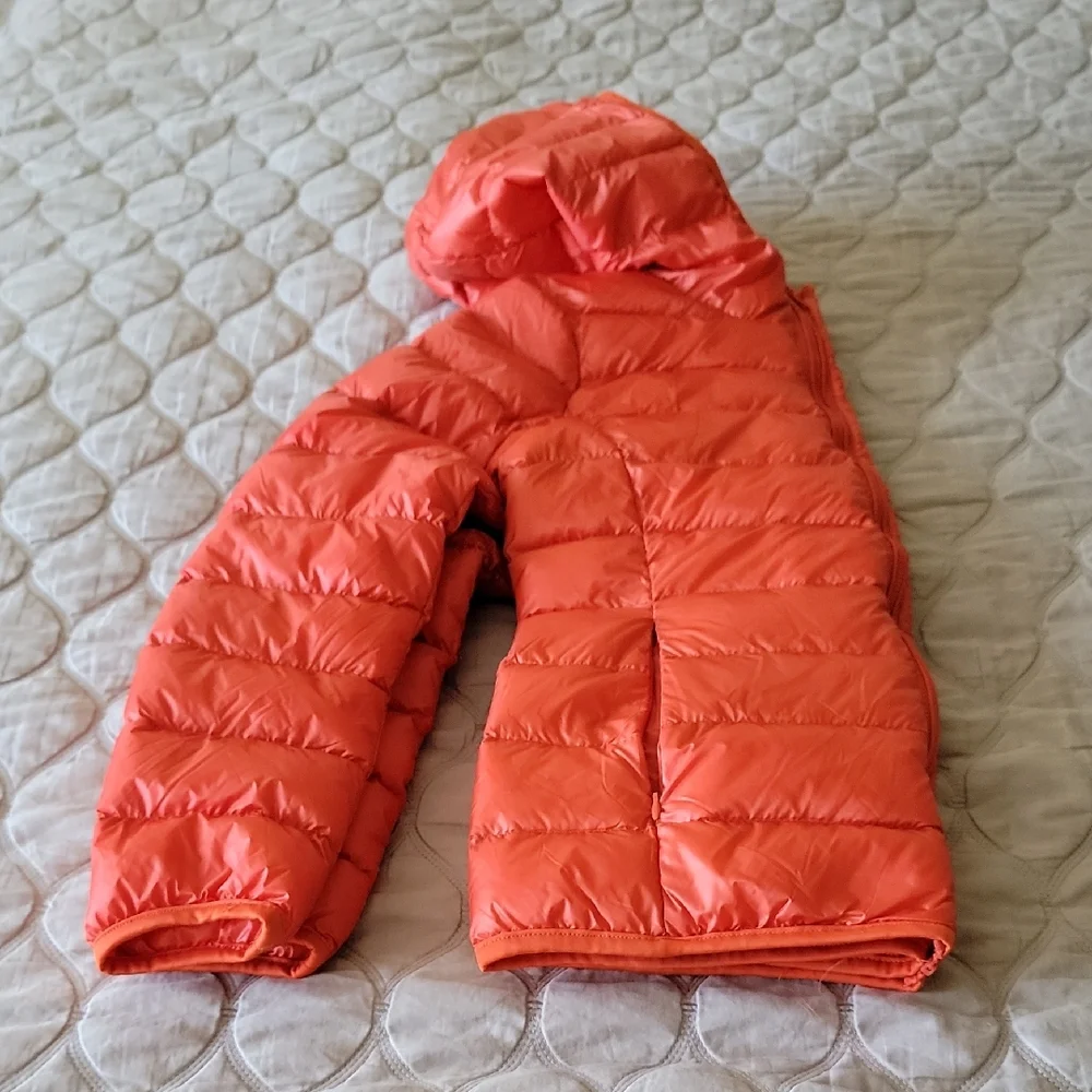 Kids Light Puffer Jacket in Bright Orange
